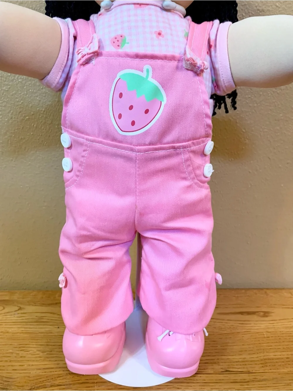 Vintage Cabbage Patch Kids Play Along Doll Asian Girl In Strawberry Overalls